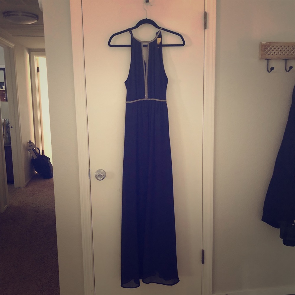 Navy blue maxi formal dress
